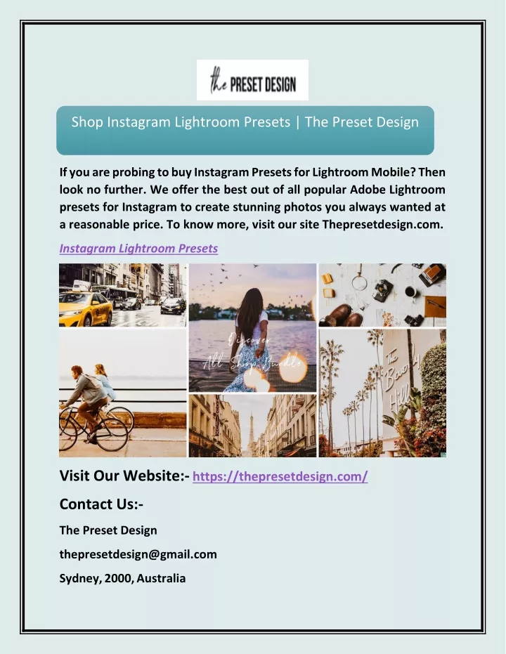 shop instagram lightroom presets the preset design