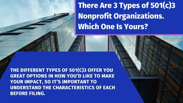 there are 3 types of 501 c 3 nonprofit