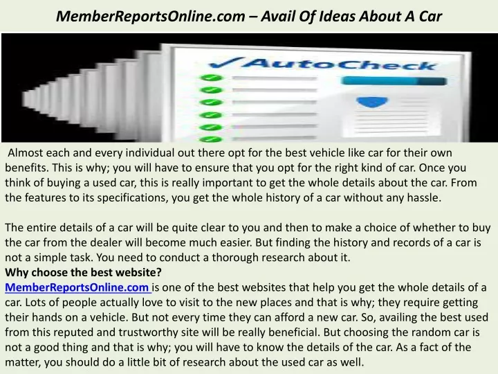 memberreportsonline com avail of ideas about a car