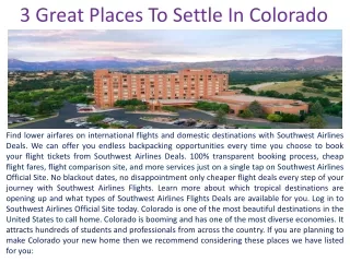 3 great places to settle in colorado