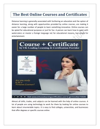 The Best Online Courses and Certificates