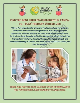 Help for Kids who Have Tantrums in Florida | Playtherapywithdrjen