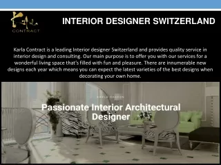 Interior Designer Zurich Switzerland