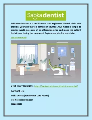 Dentist Mumbai | Sabkadentist.com