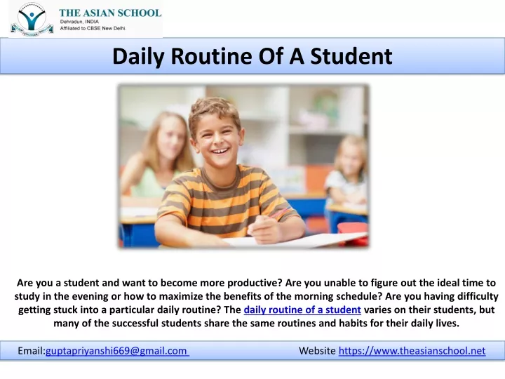 PPT Daily Routine Of A Student converted PowerPoint Presentation 