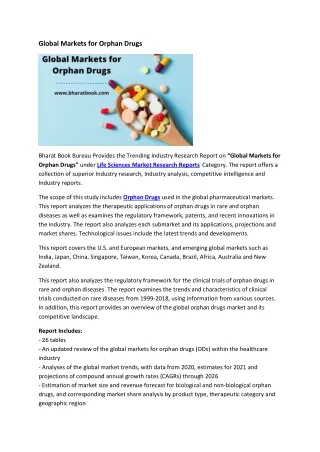 global markets for orphan drugs