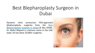 Best Blepharoplasty Surgeon in Dubai