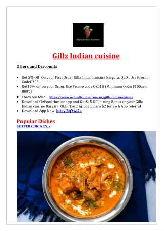gillz indian cuisine offers and discounts