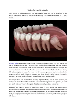 Wisdom teeth and its extraction | best dental doctor in madurai
