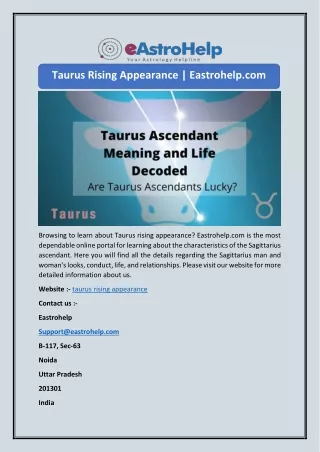 taurus rising appearance eastrohelp com