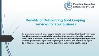 Benefits of Outsourcing Bookkeeping Services for Your Business
