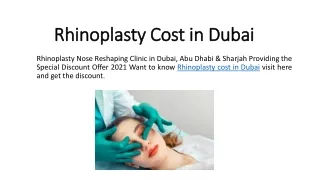 Rhinoplasty Cost in Dubai