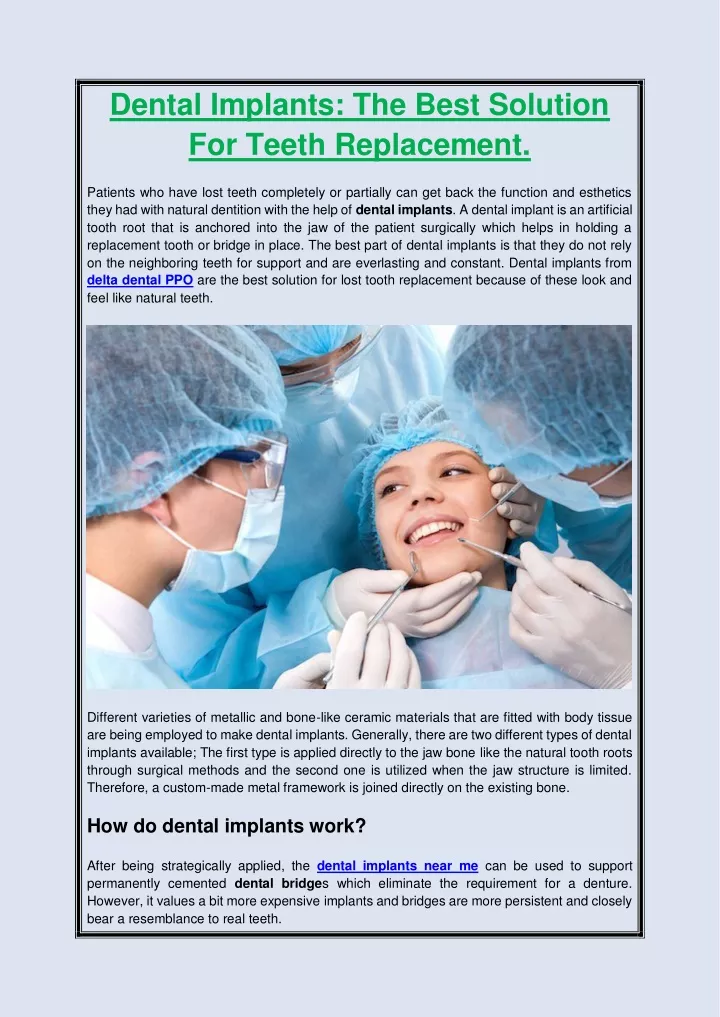 dental implants the best solution for teeth