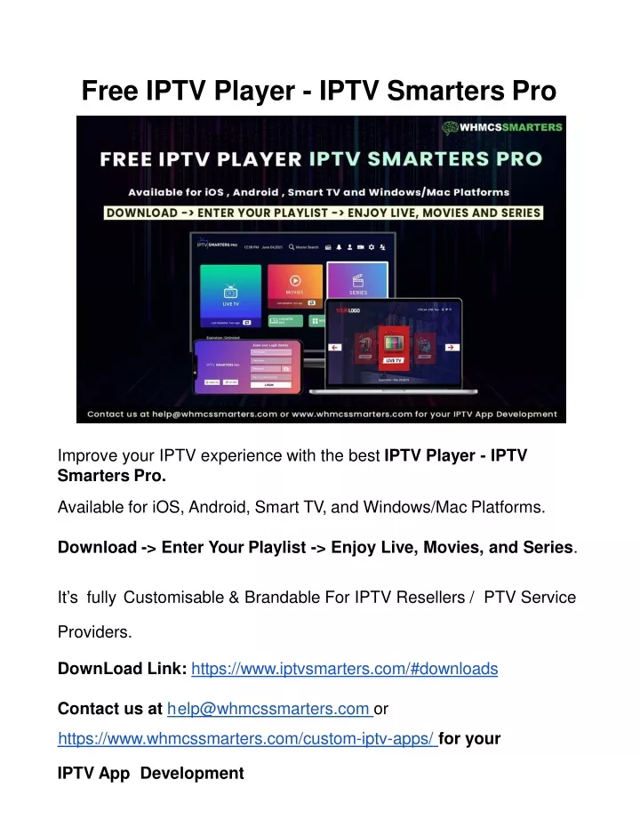 free iptv player iptv smarters pro