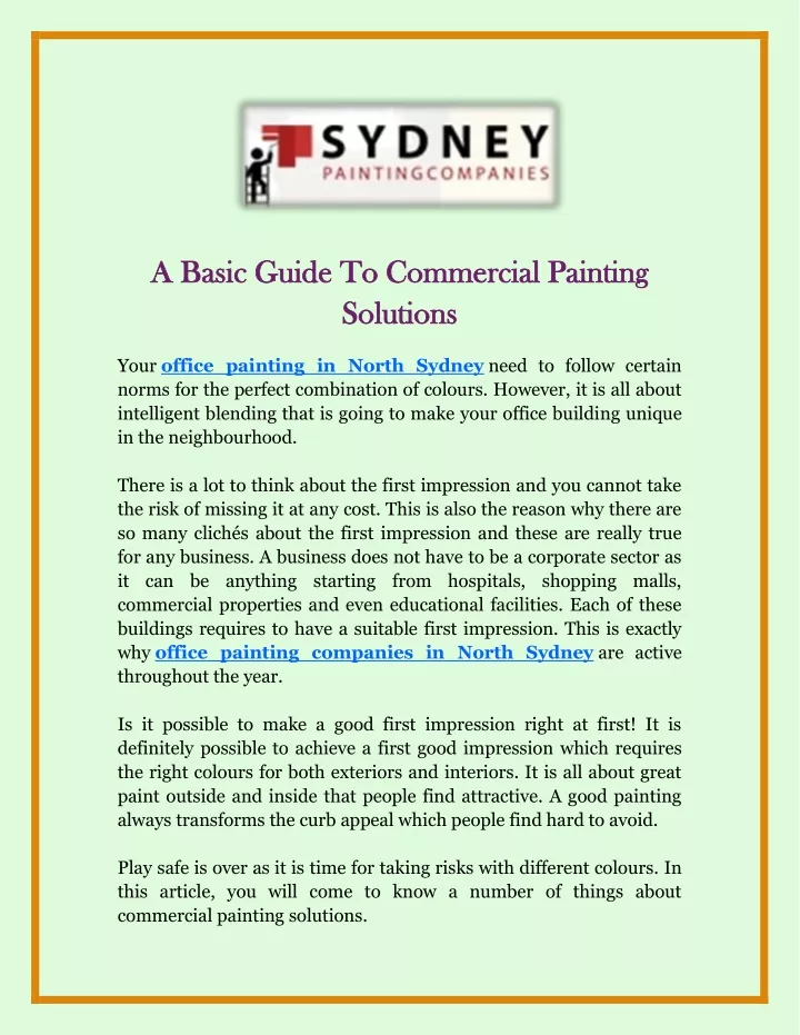 a basic guide to commercial painting a basic