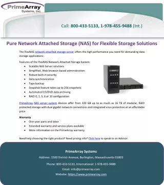 Pure Network Attached Storage (NAS) for Flexible Storage Solutions