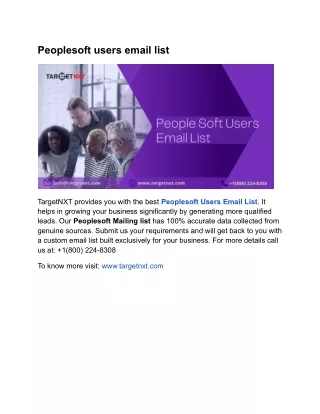 PeopleSoft Users Email List