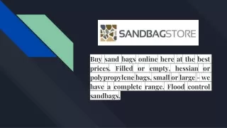 Article 11 October -  Poly Sandbags