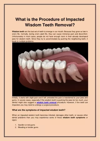 what is the procedure of impacted wisdom teeth