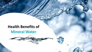 health benefits of mineral water