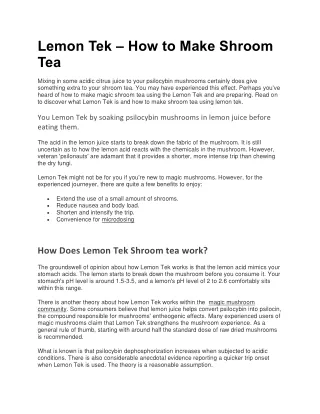 lemon tek how to make shroom tea