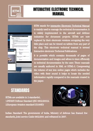 Applications involved in IETM Manual