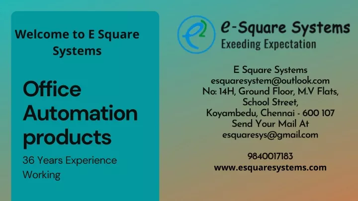 welcome to e square systems