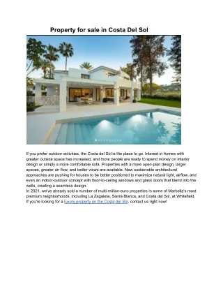 Property for sale in Costa del sol