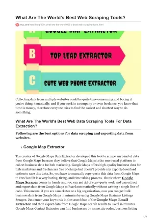 what are the world s best web scraping tools