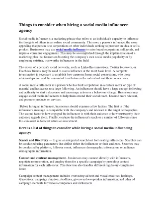 Things to consider when hiring social media influencer agency-converted
