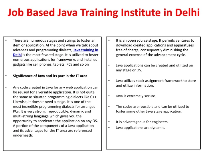 job based java training institute in delhi