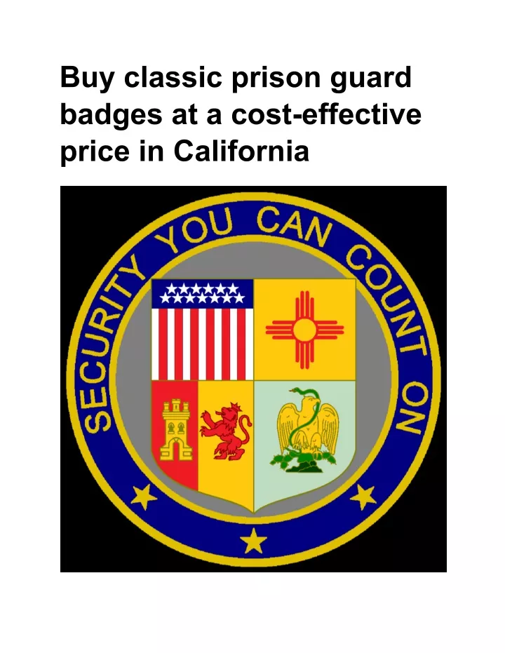 buy classic prison guard badges at a cost