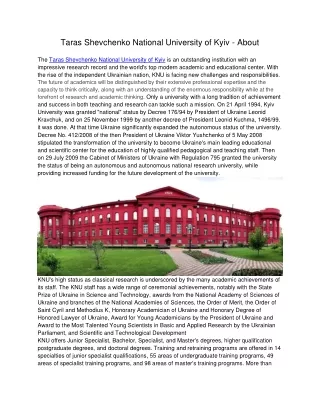 taras shevchenko national university of kyiv about