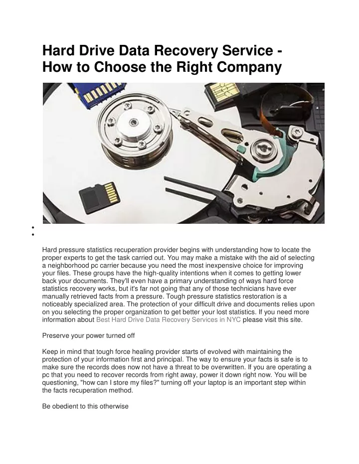 hard drive data recovery service how to choose