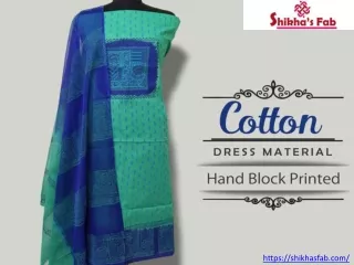 hand block printed dress materials