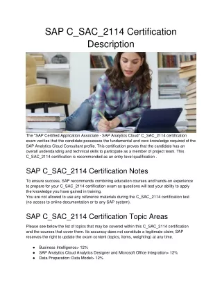 SAP C_SAC_2114 Certification