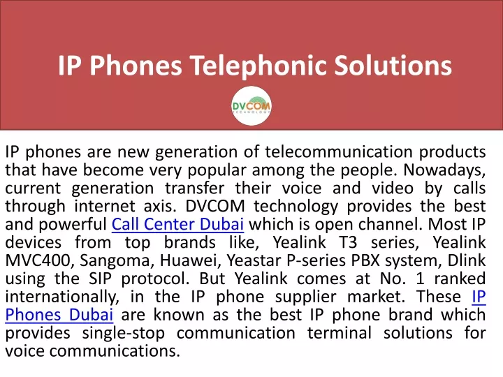 ip phones telephonic solutions
