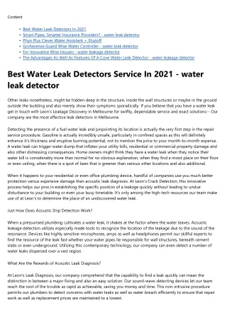 How to Explain water leak detector to Your Grandparents