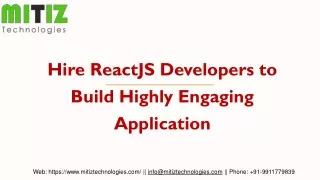 Hire ReactJS Developers to Build Highly Engaging Application