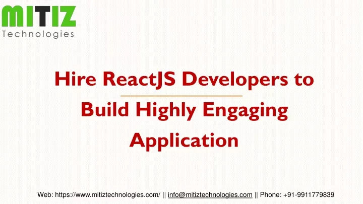 hire reactjs developers to build highly engaging