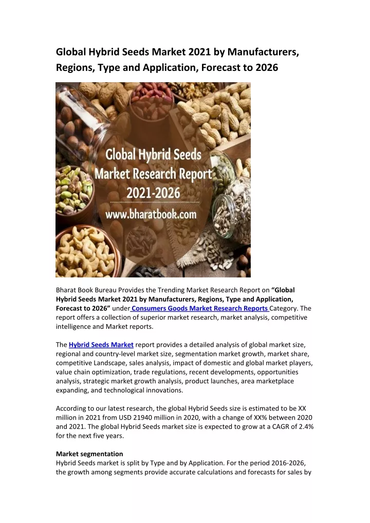 global hybrid seeds market 2021 by manufacturers