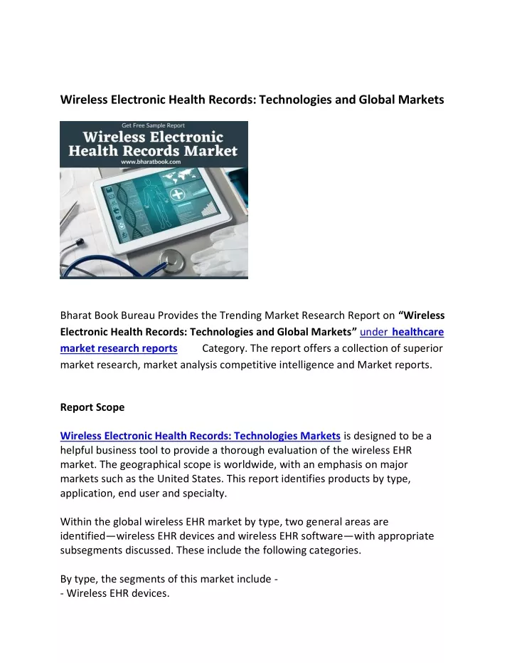 wireless electronic health records technologies