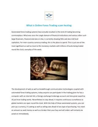 what is online forex trading scam healing