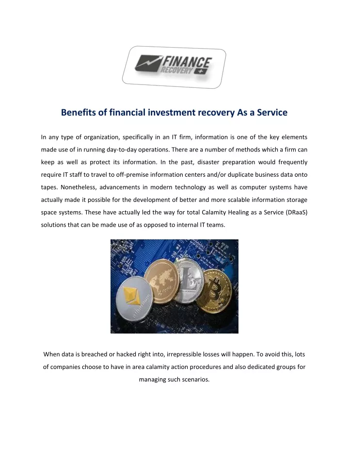 benefits of financial investment recovery