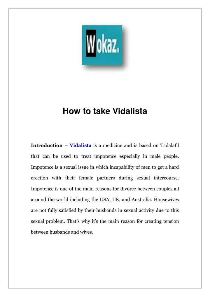 how to take vidalista