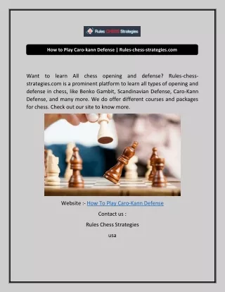 How to Play Caro-kann Defense  Rules-chess-strategies.com-converted