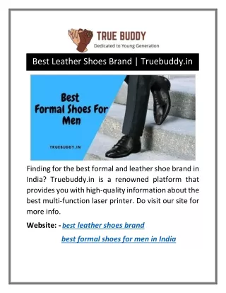 Best Leather Shoes Brand | Truebuddy.in