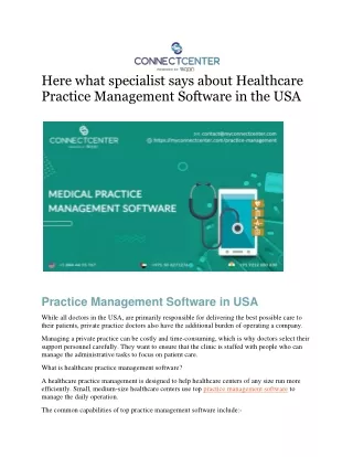 pdf   Here what specialist says about Healthcare Practice Management Software in the USA