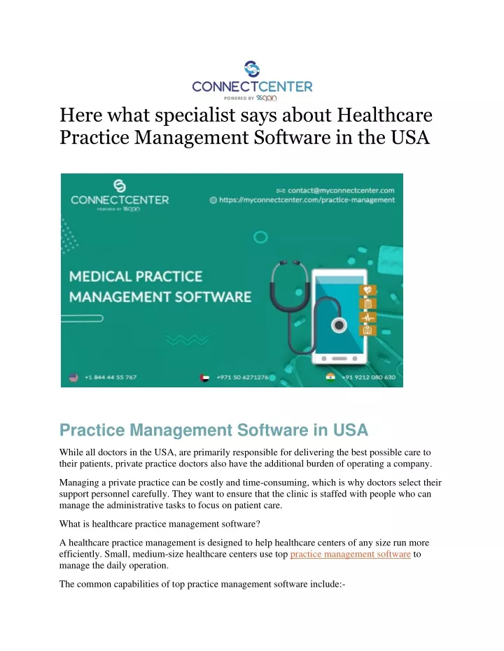 here what specialist says about healthcare