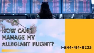 How can I manage My Allegiant Air flight booking?